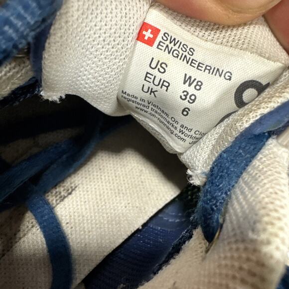 On Running Cloud 2.0 Women’s Size 8 Denim/White Running Shoes Blue - Picture 9 of 9